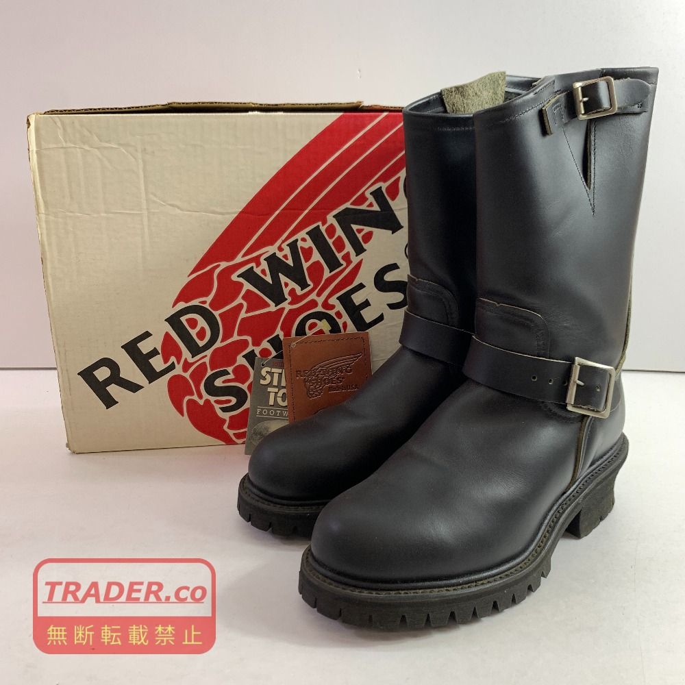 04w7143▽※【中古】Red Wing 8280 Engineer Boots レッドウィング エンジニア ブーツ ナイフポケット USA製 6D 24cm　ブラック【八王子店】