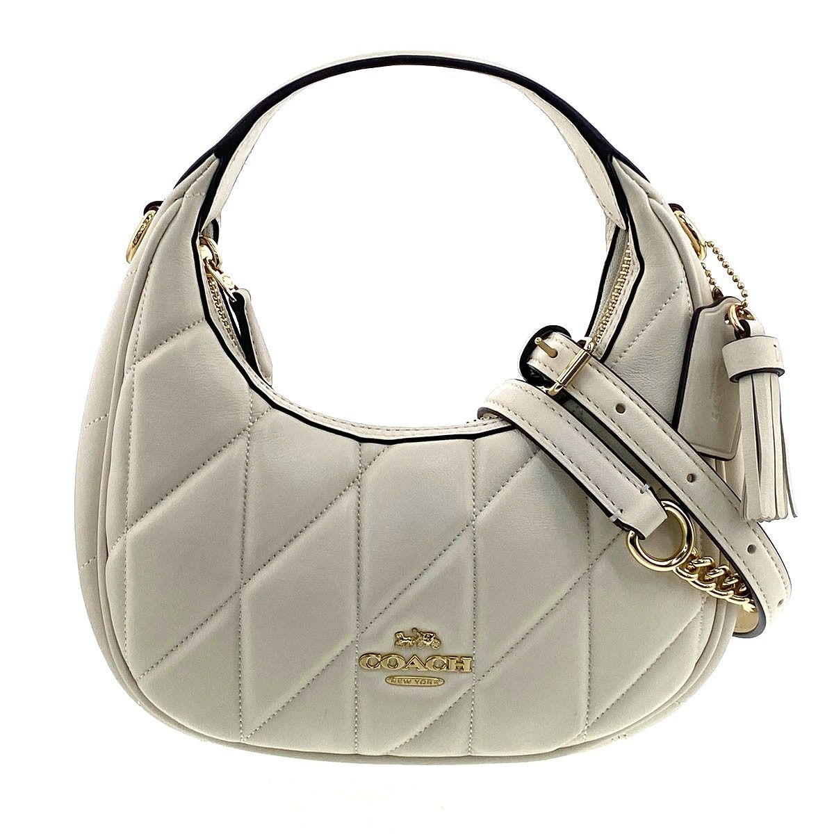 COACH コーチ キルティング カルメン ミニ クロスボディ ショルダーバッグ CY710 レディース ホワイト 中古
