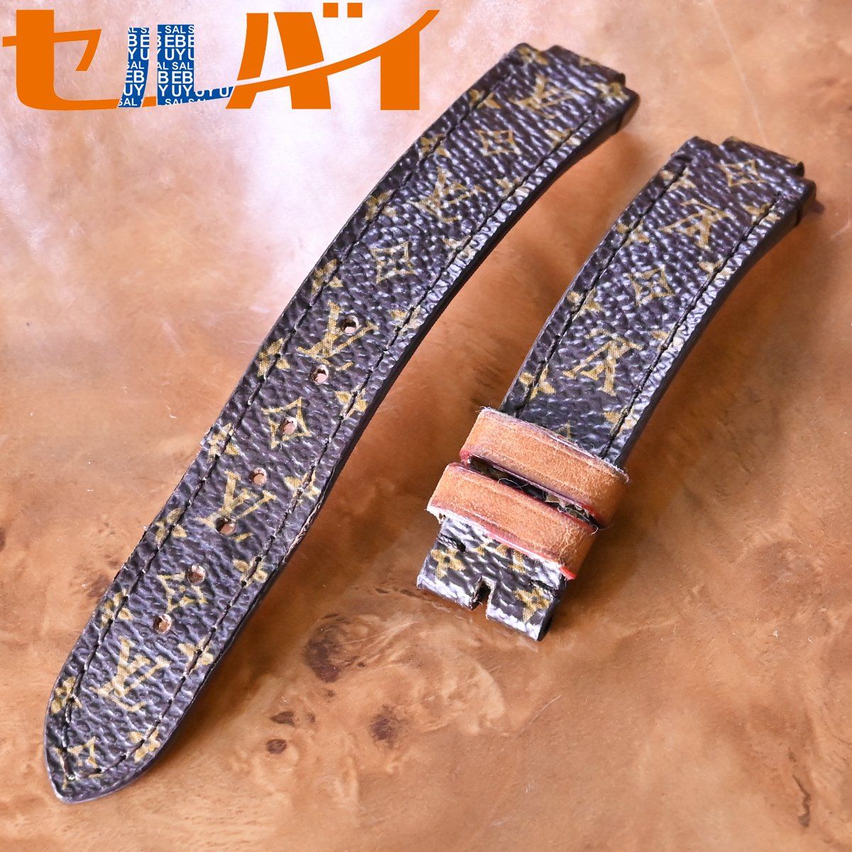 本物 ルイヴィトン 純正品 タンブール モノグラム キャンバス ストラップ ベルト 8.5mm幅 腕時計 ウォッチバンド LOUIS VUITTON