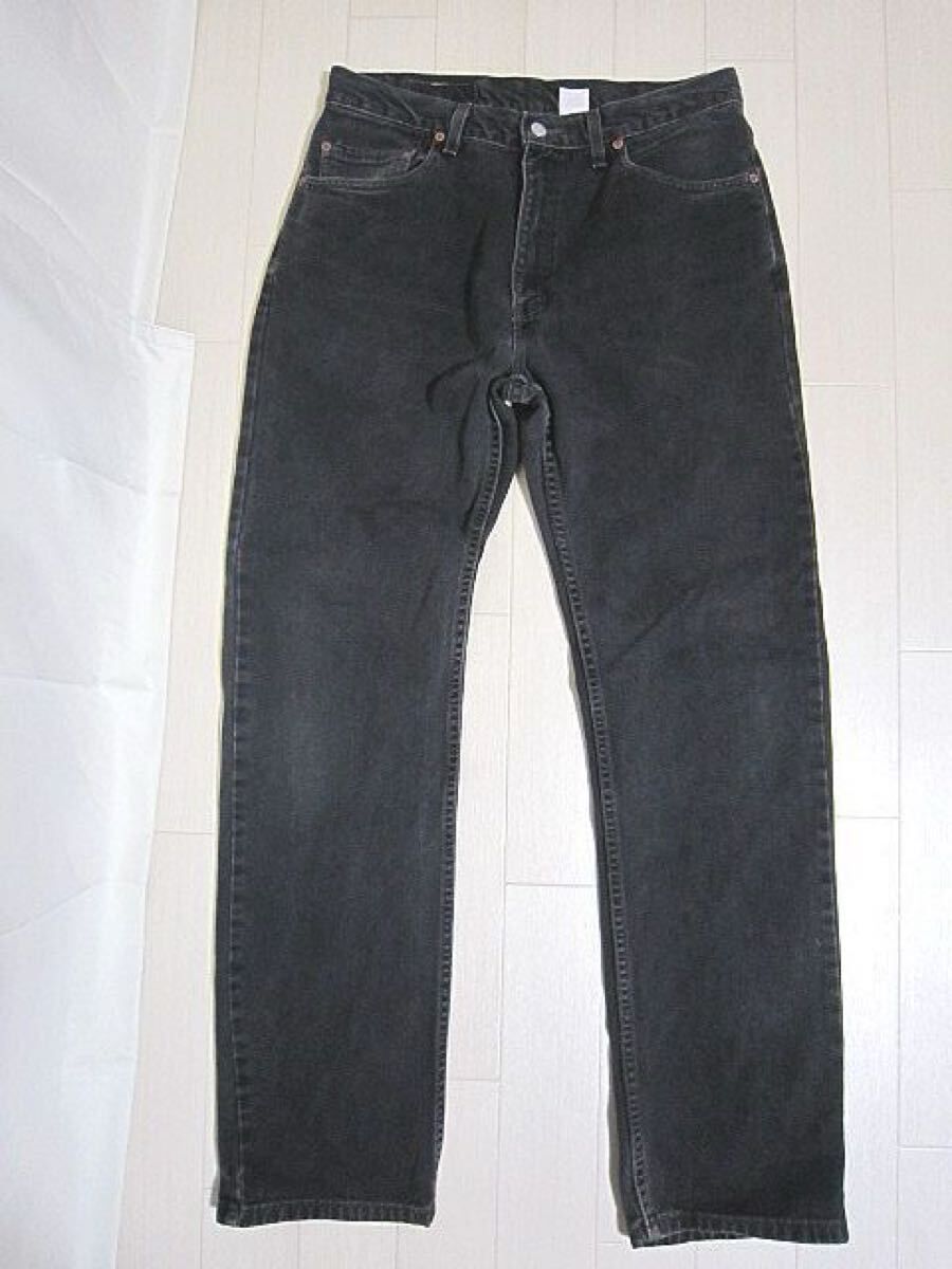 LEVI’S 505 (505-0260) 裏刻印513 W34 ブラック デニムパンツ 後染め USA製 00s ジップフライパンツ【古着】MO12040IKE 【匿名配送】