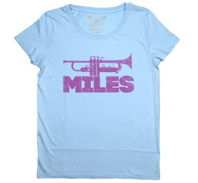 [Worn Free] Miles Davis / Trumpet Logo Womens Tee 5 (Sky Blue) - [ウォーン・フリー] マイルス・デイヴィス Tシャツ