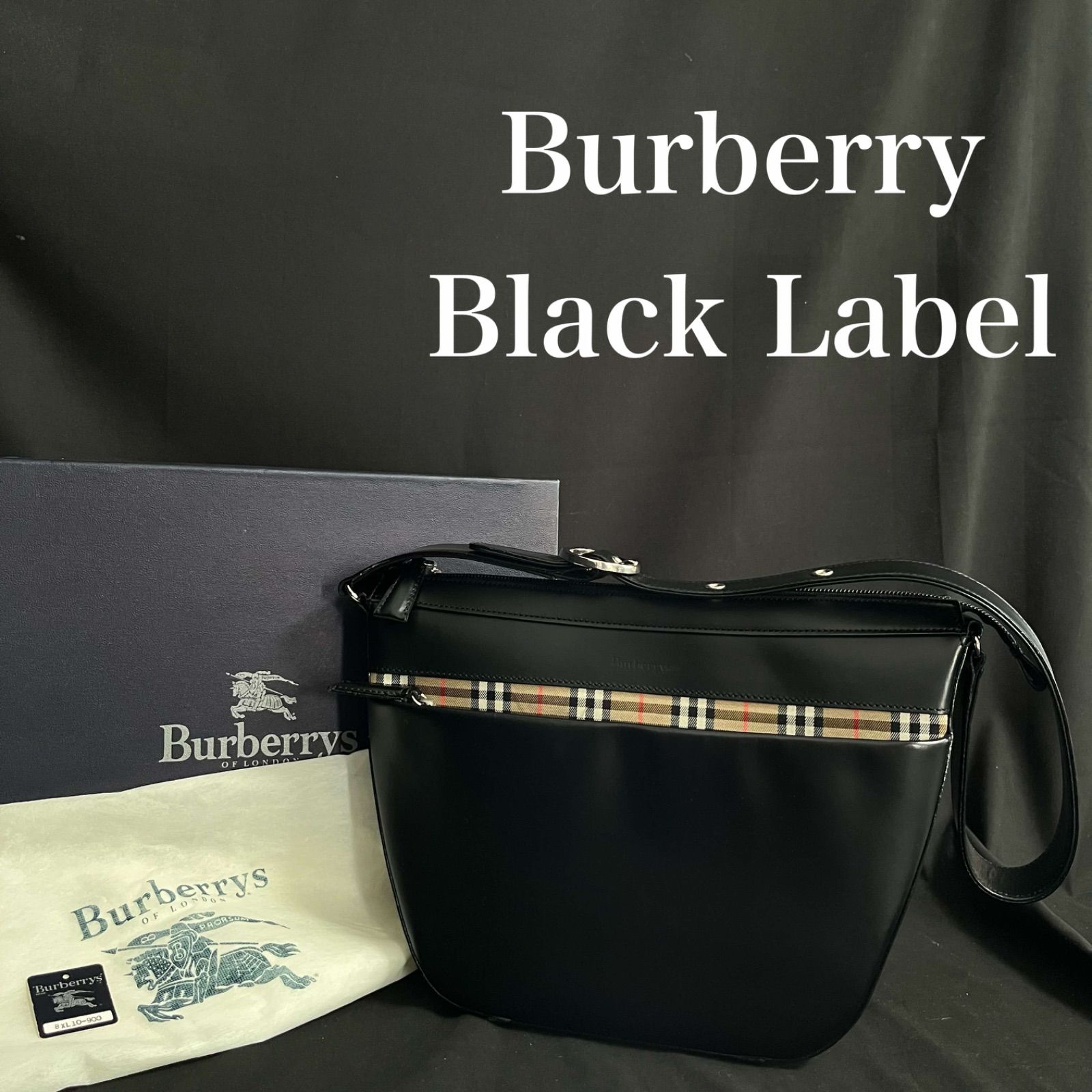 BURBERRY BLACK LABEL ボディバッグ ノバチェック 黒 BURBERRY BLACK