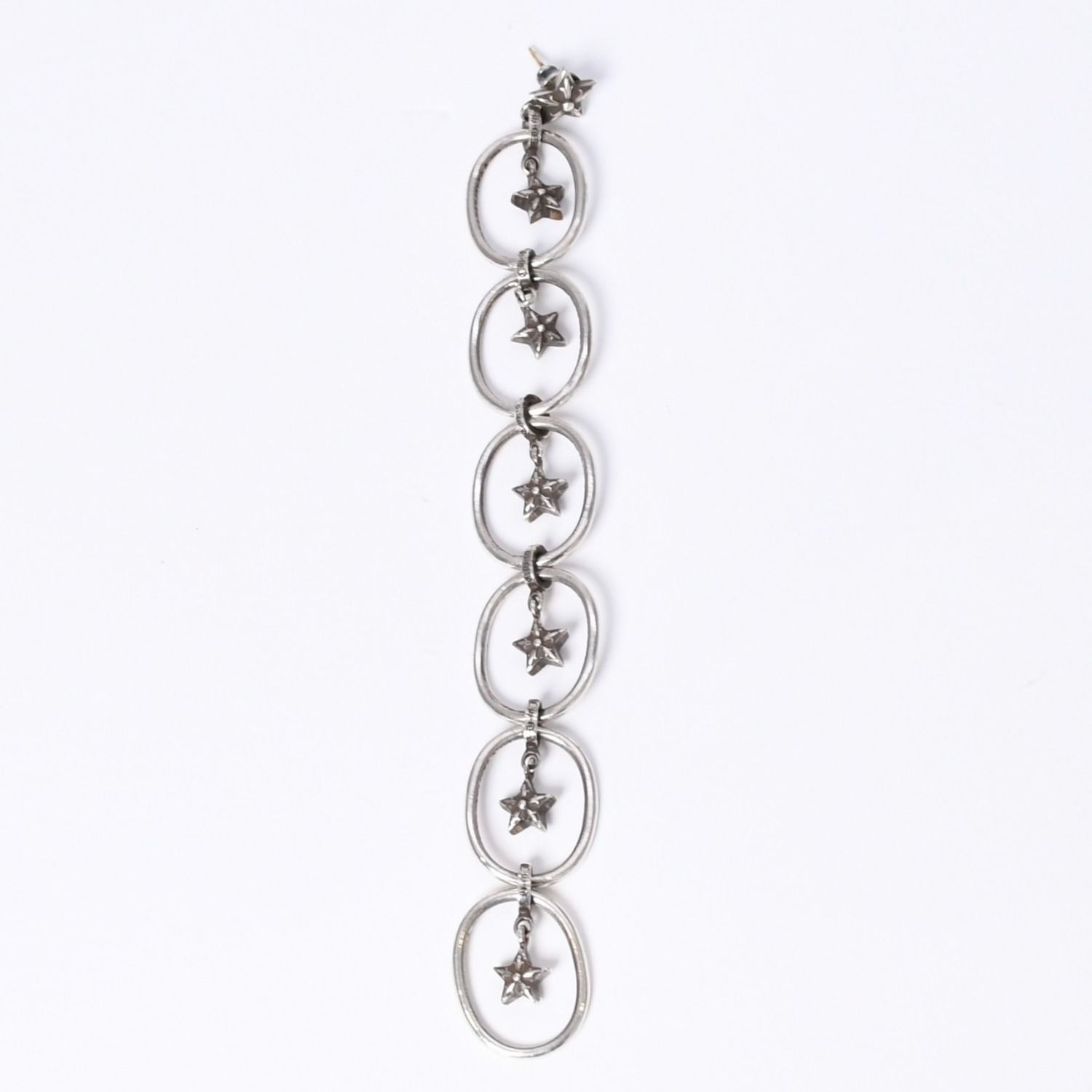 極美品 CHROME HEARTS クロムハーツ PAPER OVAL STAR DROP ペーパーオーバルスター ドロップピアス 重量約13.00g 片耳用 中古 4a003632