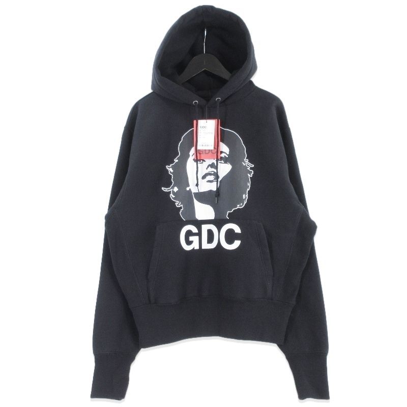 美品 HYSTERIC GLAMOUR × GDC ヒステリックグラマー プルオーバーパーカー GD0202 REBEL GIRL HOODIE ブラック 黒 M 99001070