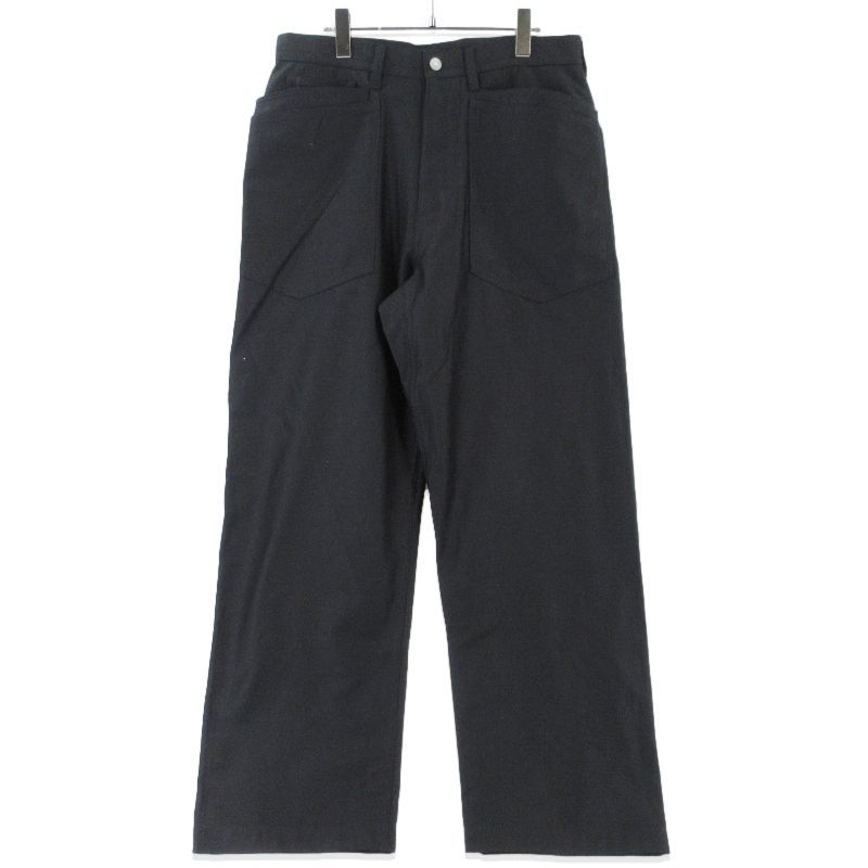 美品 SASSAFRAS ササフラス Dスクープパンツ SF-252287 D Scoop Pants バックサテン コットン 日本製 ブラック 黒 M 99001058