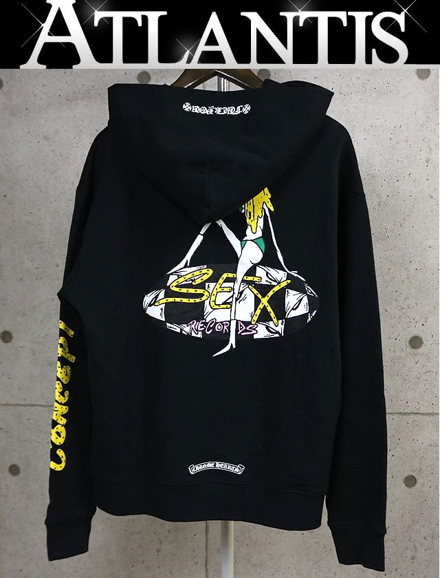 CHROME HEARTS 銀座店 クロムハーツ PPO MATTY BOY SEX RECORDS プリント フーディパーカー 長袖 メンズ size:L 黒 103478