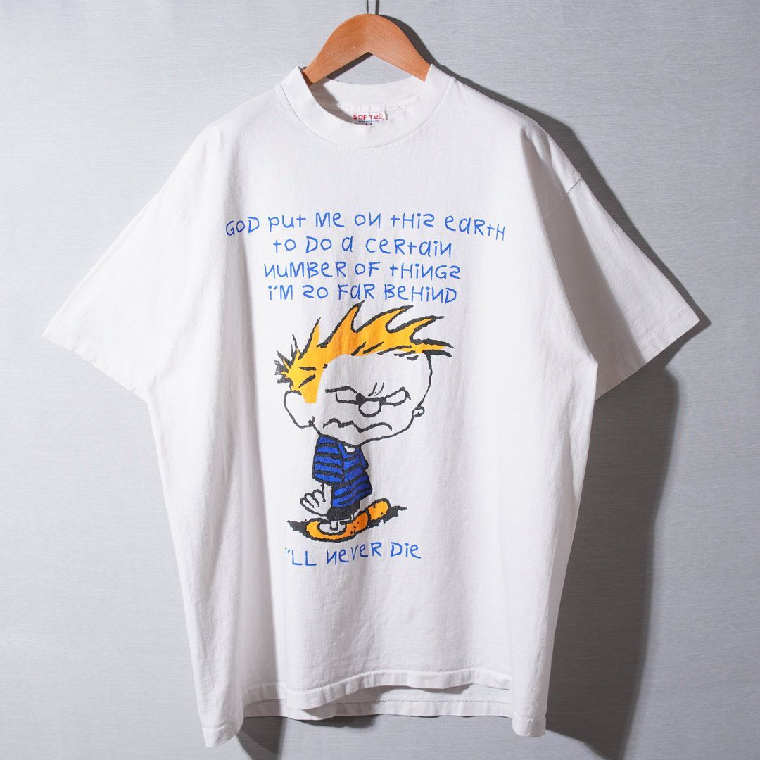 美品 90s USA製 カルビンとホッブス Calvin and Hobbes Tシャツ XL 