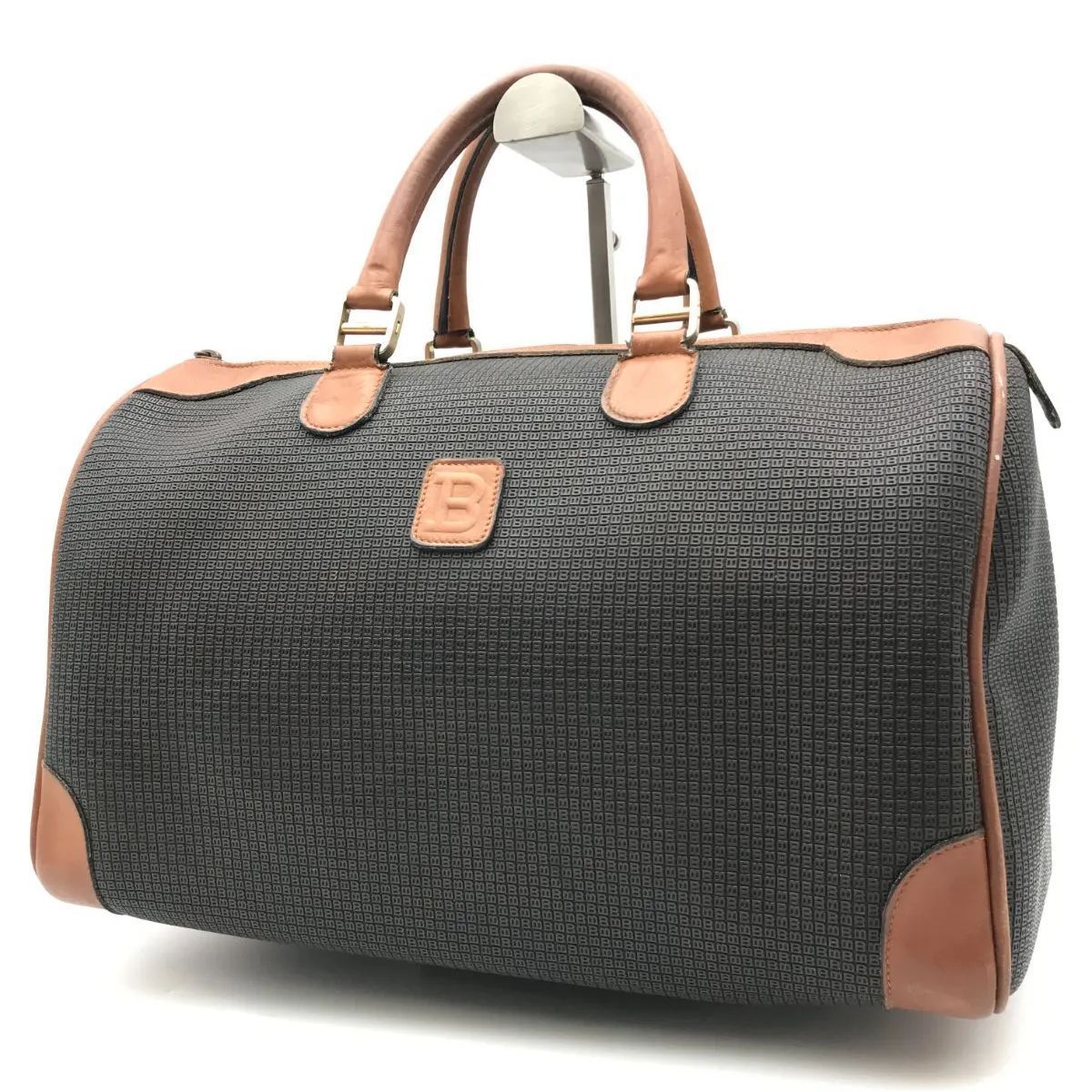 Bally バリー ボストンバッグ ミニボストン Bロゴ総柄 PVC×レザー