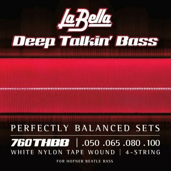 [La Bella] 760THBB “Beatle” Bass White Nylon Tape 50-100 - ラ ベラ ベース 弦
