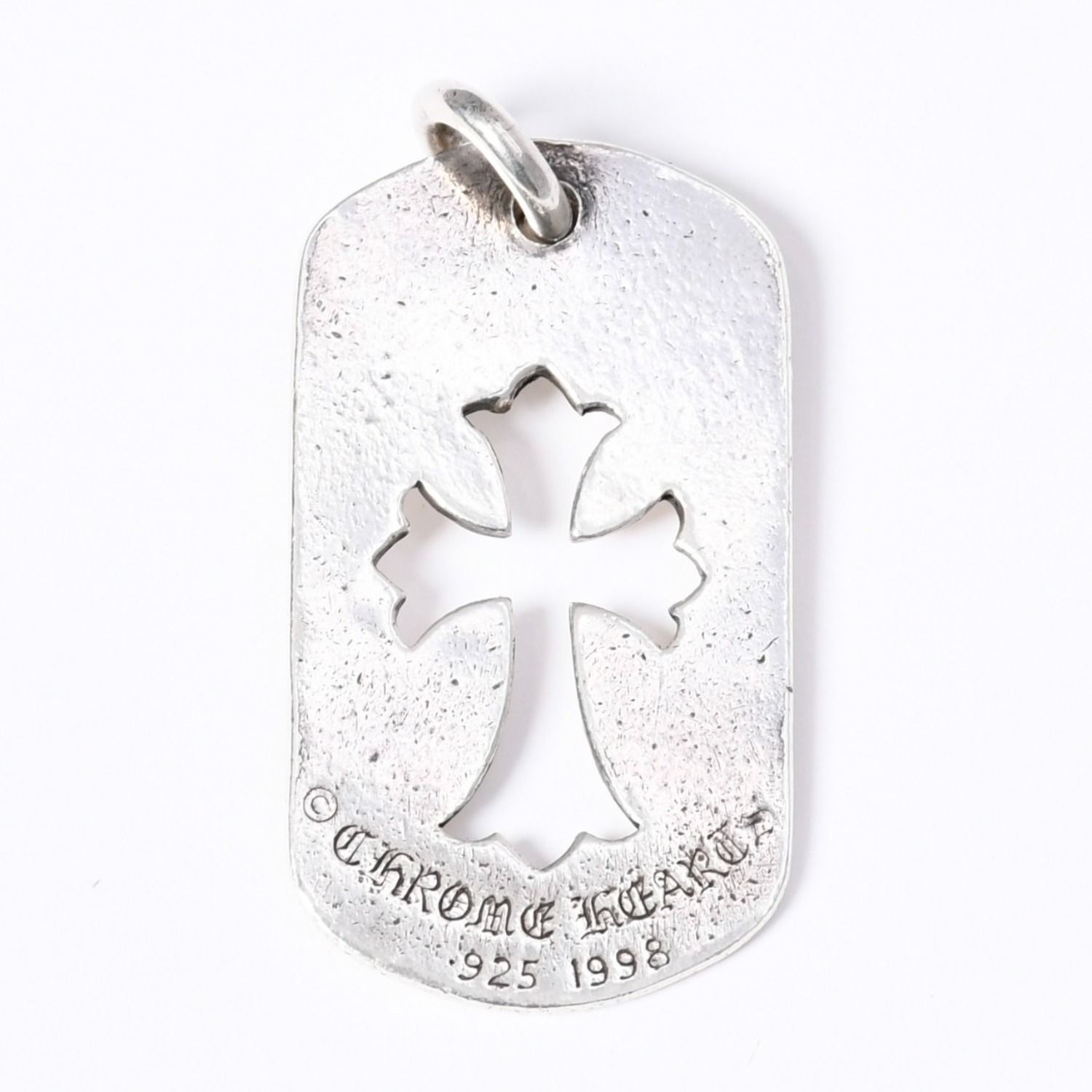 CHROME HEARTS クロムハーツ D TAG LRG CROSS DAGG カットアウトクロス クロスラージドッグタグ 重量約17.5g シルバー925 美品 中古 4a001536