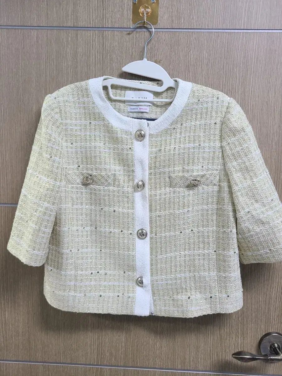 ミシャ ツイード ジャケット イェロー 7分袖