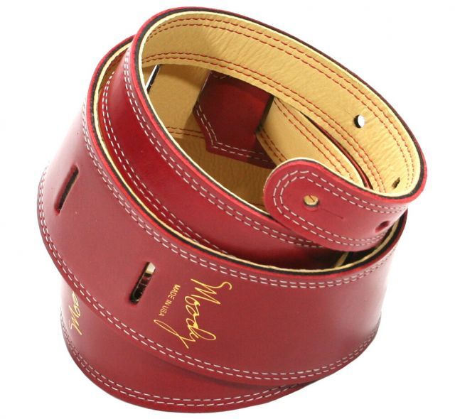 [Moody Leather] Leather Backed Guitar Strap [Long / 2.5