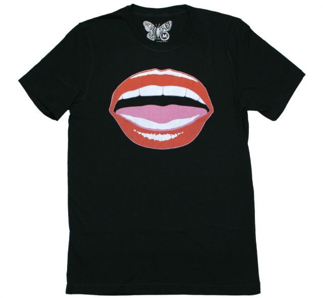[Worn Free] John Lennon / Mouth Tee 4 (Black) - [ウォーン・フリー] ジョン・レノン Tシャツ