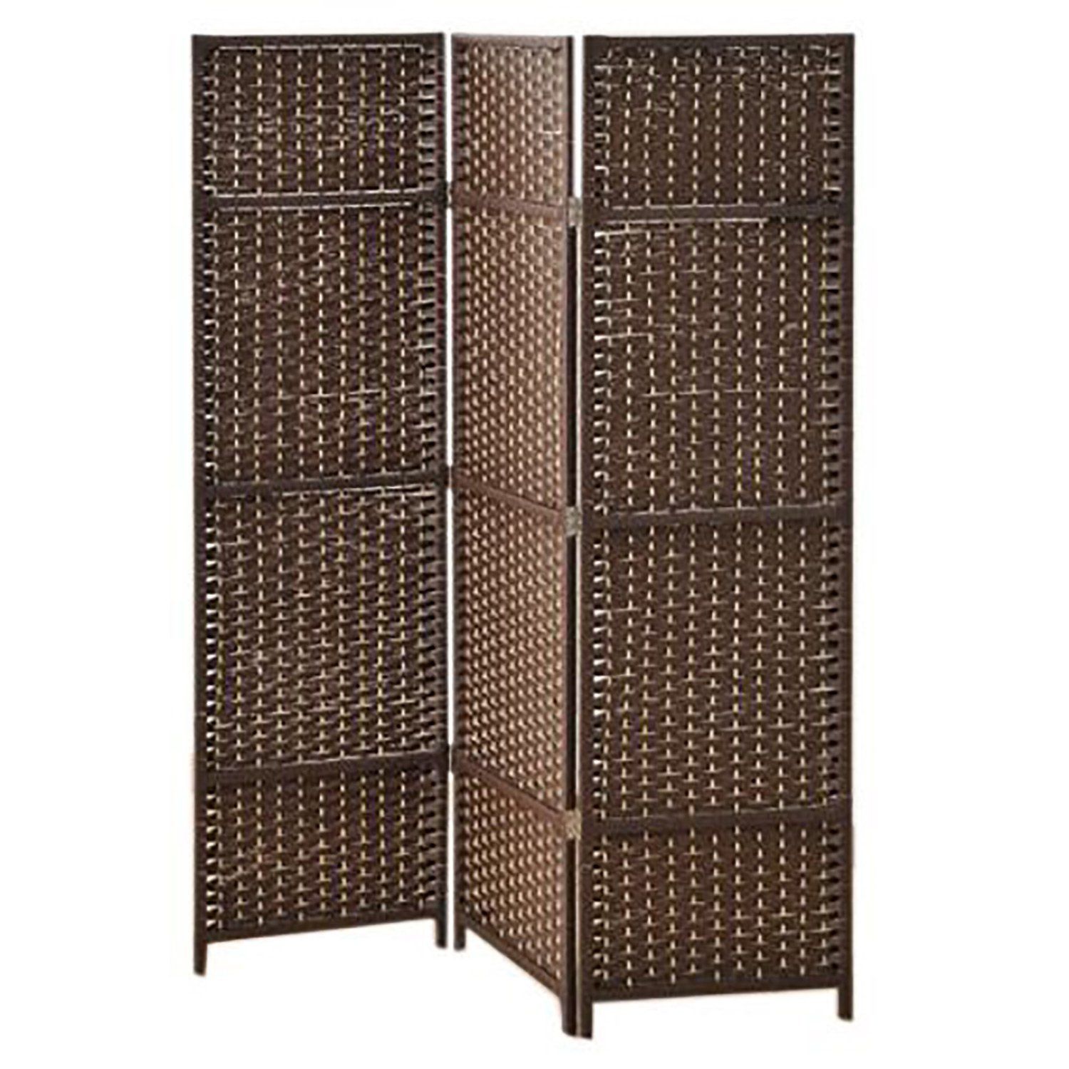 山善(YAMAZEN) パーテーション 3連 幅120.5×奥行2×高さ148cm 軽量 コンパクト収納 完成品 ダークブラウン DSSCR-3(DBR) 在宅勤務 飲食店Ju