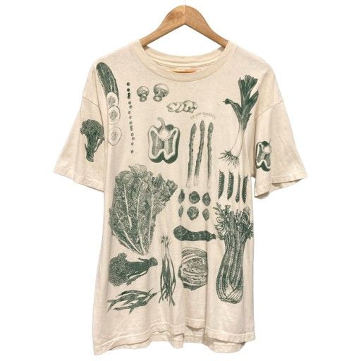 【中古】　painted lady　Tシャツ　90s vintage　90年代　OLD　半袖　トップス　クルーネック　野菜　プリント　オーバーサイズ　USA製　古着　/7309
