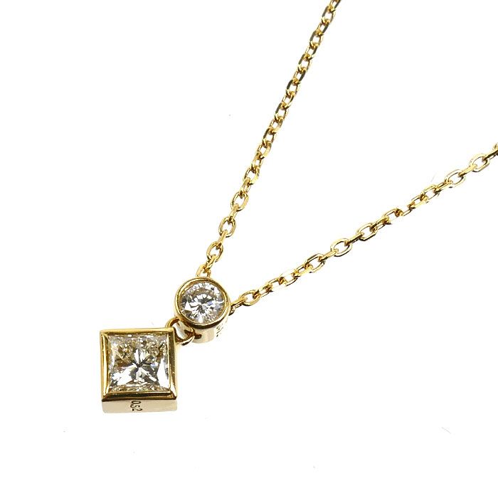 TASAKI タサキ K18YG イエローゴールド ネックレス ダイヤモンド0.52ct/0.12ct 2.8g 40cm レディース 中古 82,500円