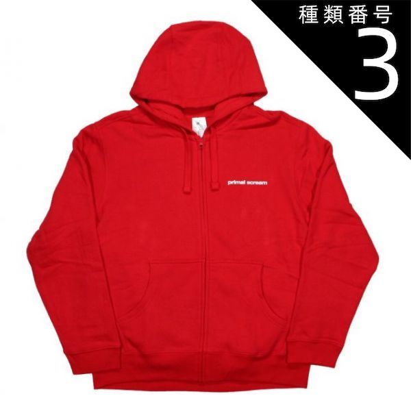 種類3：Large Primal Scream / Screamadelica Zipped Hoodie (Red) - プライマル・スクリーム フード ジップアップパーカ