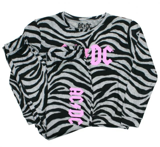 AC/DC / Logo Women's Pyjamas (Grey/Black) - エーシー・ディーシー パジャマ