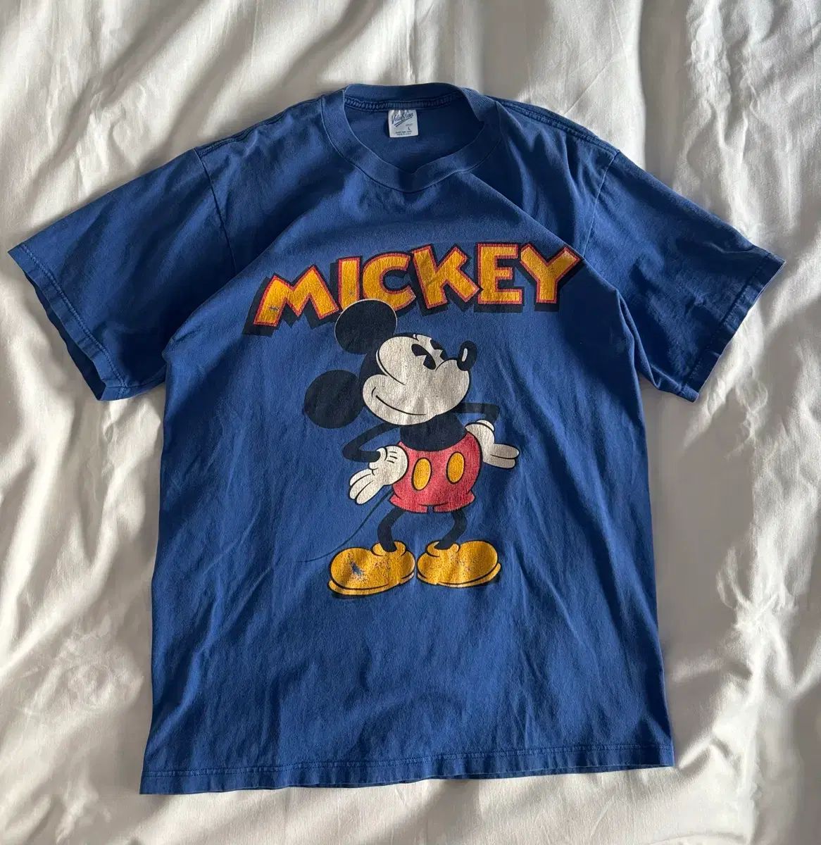 L 90s USA Velva sheen mickey mouse Tシャツ