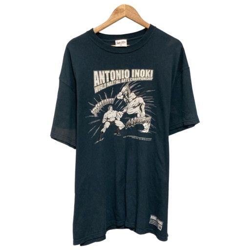 【中古】　anvil　Tシャツ　半袖　トップス　クルーネック　アントニオ猪木　プリント　アメコミ風　古着　/1103