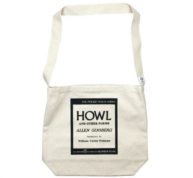 [City Lights Bookstore] Allen Ginsberg / Howl and Other Poems Shoulder Bag 2 (Natural) - シティ・ライツ・ブックストア / アレン・ギンズバーグ ショルダー・バッグ