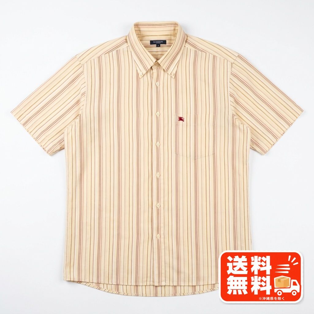 BURBERRY LONDON 半袖シャツ ストライプ ブルー 青 総柄 シャツ 