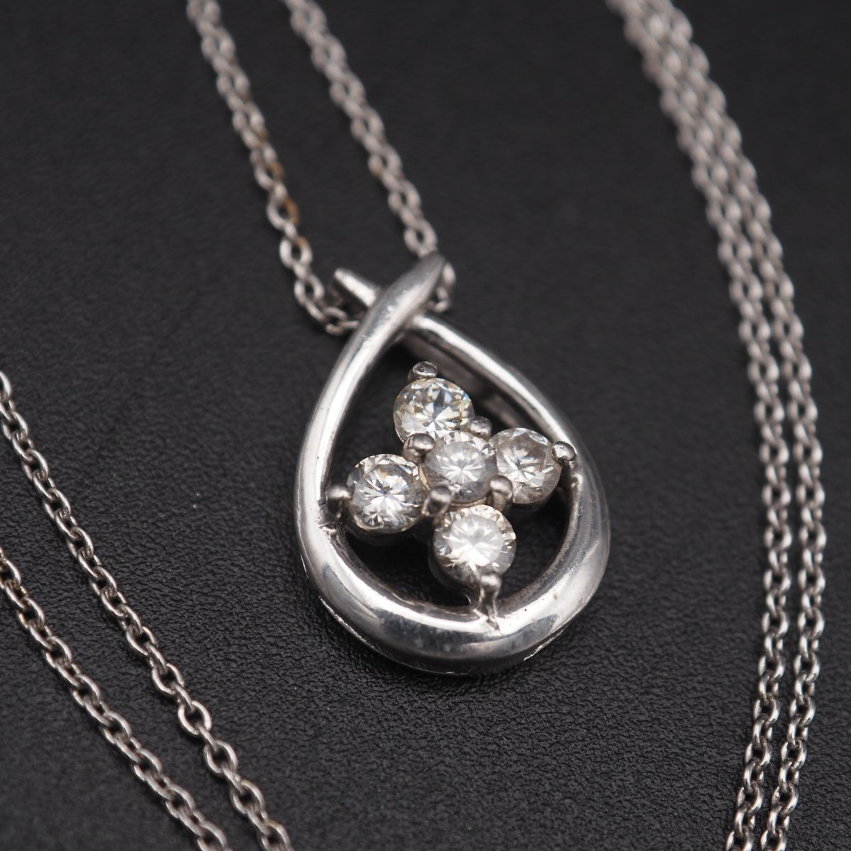 X648 ダイヤモンド風ガラス STERLING SILVER925 SV980刻印 ペンダント 