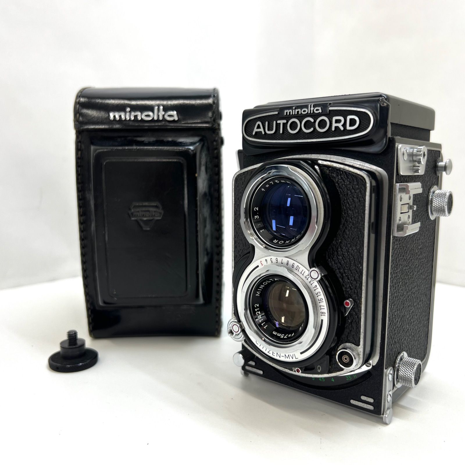 【00014】　minolta AUTO CORD III型 ミノルタ オートコード 二眼レフカメラ 中判カメラ 綺麗品 ケース付き