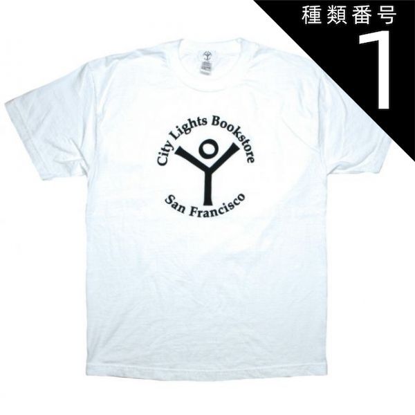 種類1：Small [City Lights Bookstore] Logo Tee 7 (White/Black) - シティ・ライツ・ブックストア Tシャツ