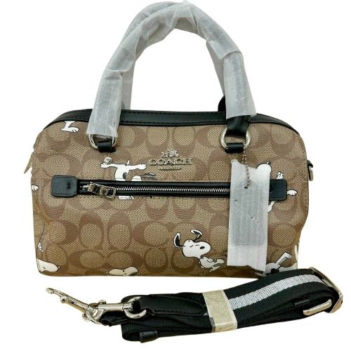 ♪COACH × PEANUTS コーチ スヌーピー ローアンサッチェル ボストンバッグ C4118 ２WAYショルダーバッグ シグネチャー