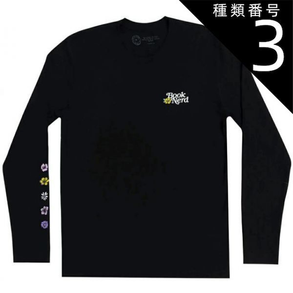 種類3：Large [Out of Print] Book Nerd Floral Long Sleeved Tee (Black) - [アウト・オブ・プリント] ブック・ナード Tシャツ