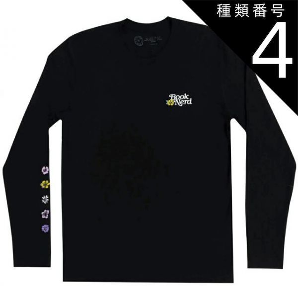 種類4：X-Large [Out of Print] Book Nerd Floral Long Sleeved Tee (Black) - [アウト・オブ・プリント] ブック・ナード Tシャツ