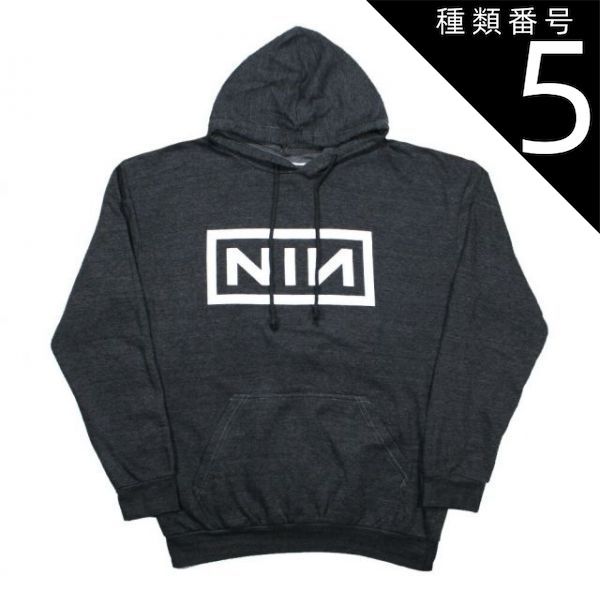 種類5：XX-Large Nine Inch Nails / Classic Logo Hoodie 2 (Charcoal Grey) - ナイン・インチ・ネイルズ フード パーカ