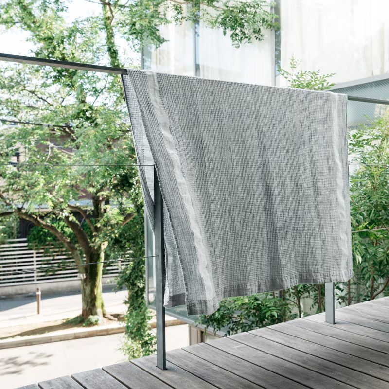 未使用新品　リーノ・エ・リーナ　リネンブランケット トランザット ライトグレイ　S11　LINO E LINA　麻　タオルケット　ガーゼケット　夏掛け　グレー　灰色