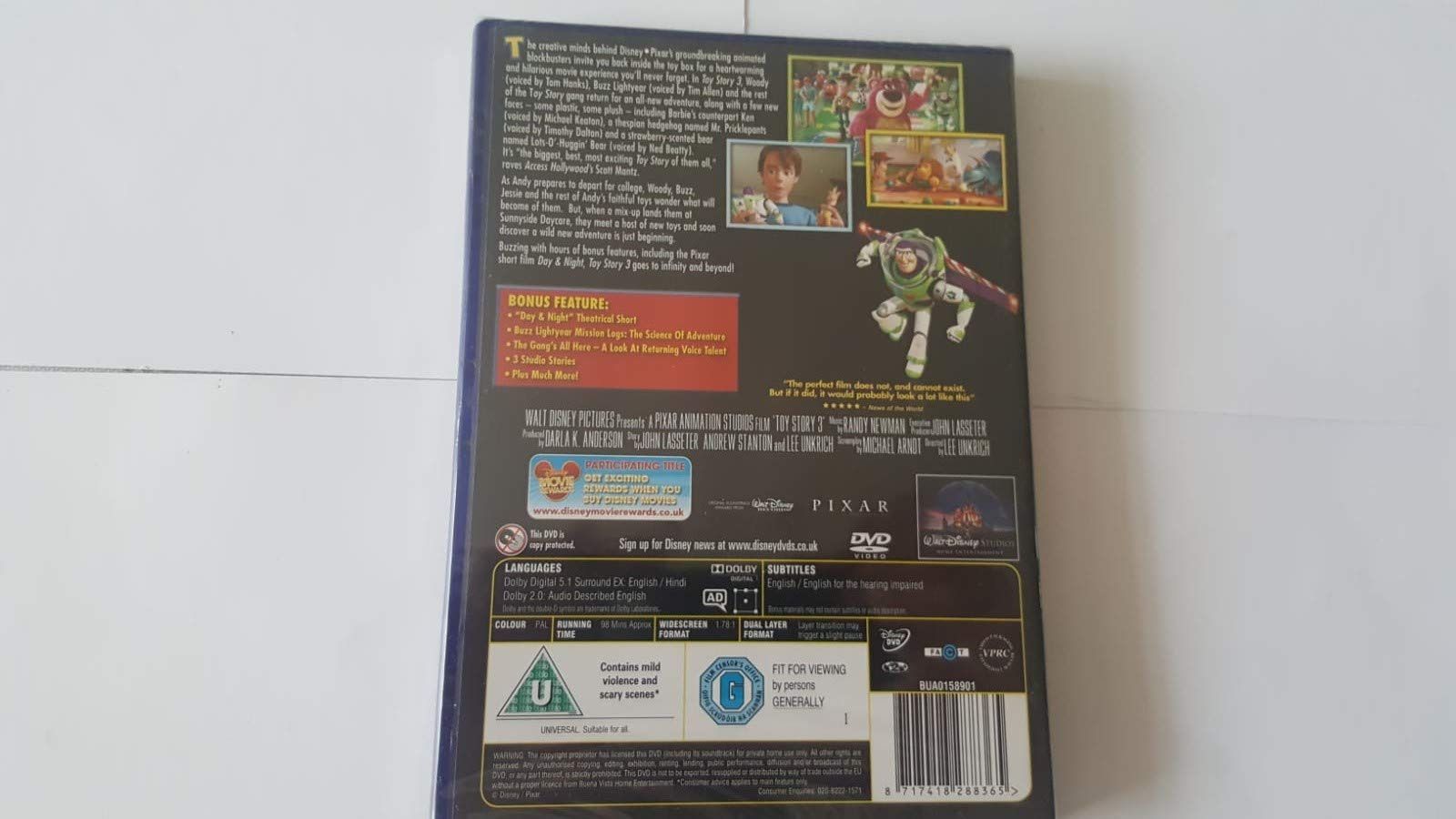 TOY STORY 3 DVD RET SPECIFIC