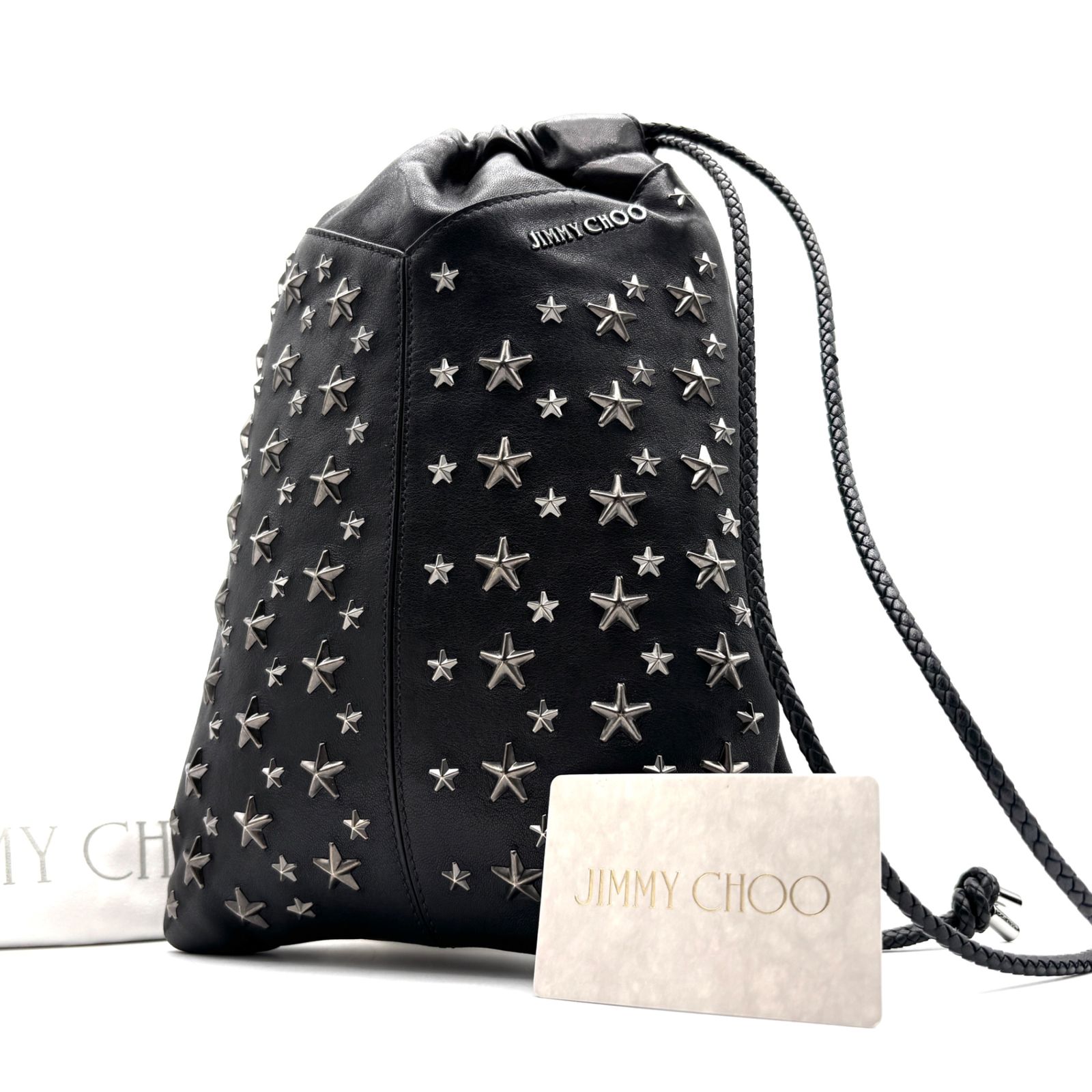 未使用に近い ジミーチュウ JIMMY CHOO 巾着 ショルダーバッグ