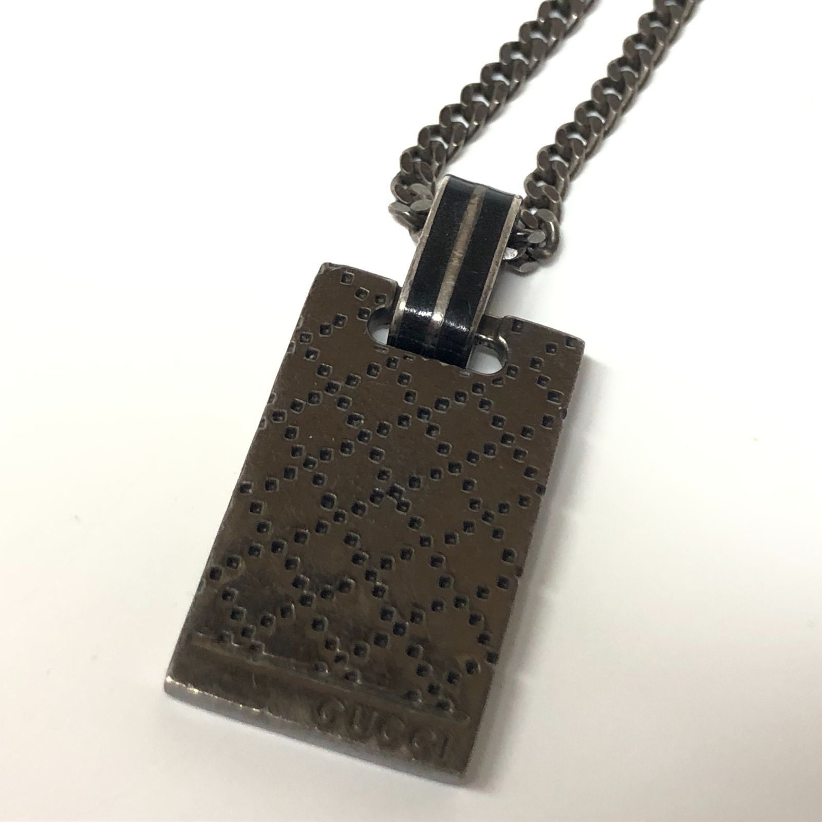 m001 C3 グッチ GUCCI ディアマンテ ネックレス ガンメタ 燻し加工