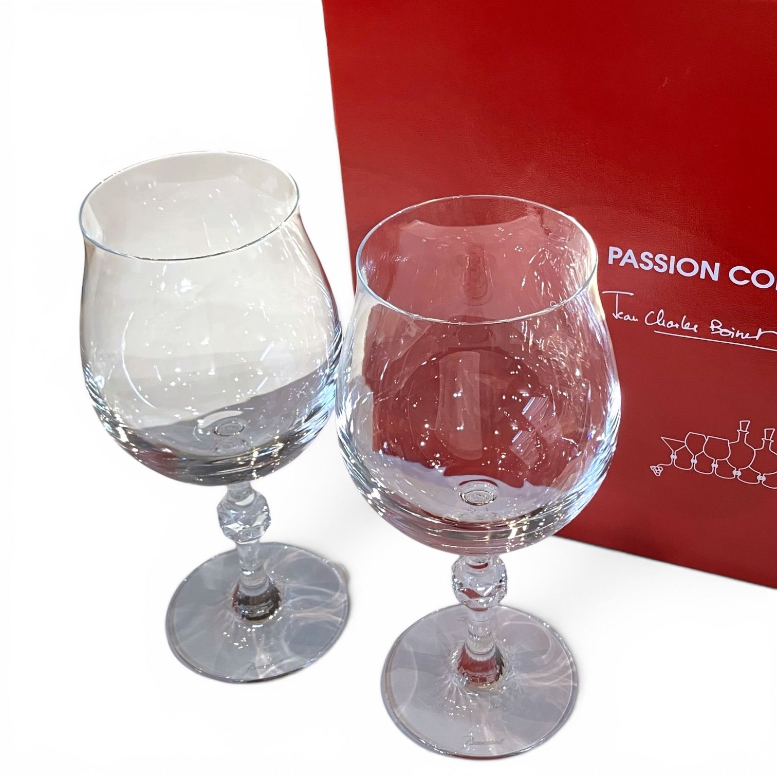 【2018年制作・現行品】Baccarat バカラ　パッションコレクション by ジャン シャルル ボワセ　ワイングラス 2客セット　クリア　キングラム[68]