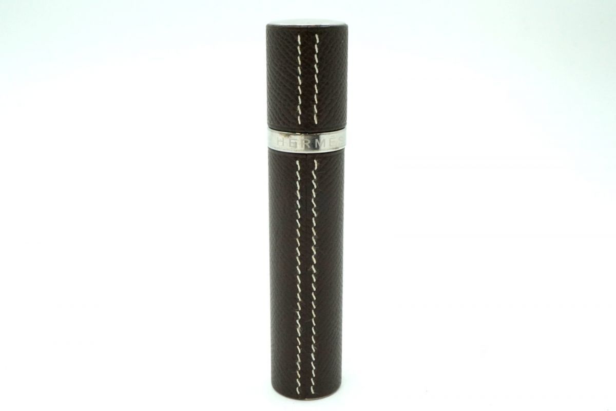 エルメス レフィラブル アトマイザー 香水 パフュームケース 10ml Unisex 携帯用 レザー 茶 ブラウン HERMES 6738k