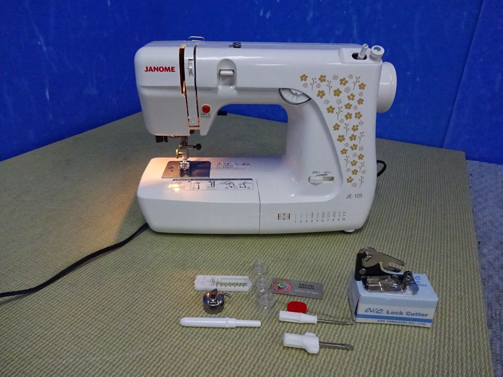 K237☆ジャノメ電子ミシン・JE-105・639AE型・動作品・保証付き 