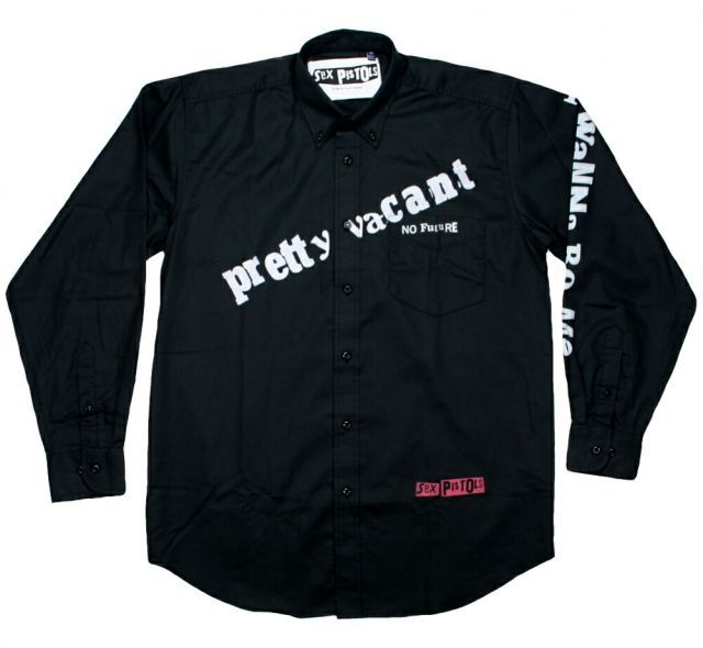Sex Pistols / Pretty Vacant Button Down Shirt (Black) - セックス・ピストルズ ボタンダウン シャツ
