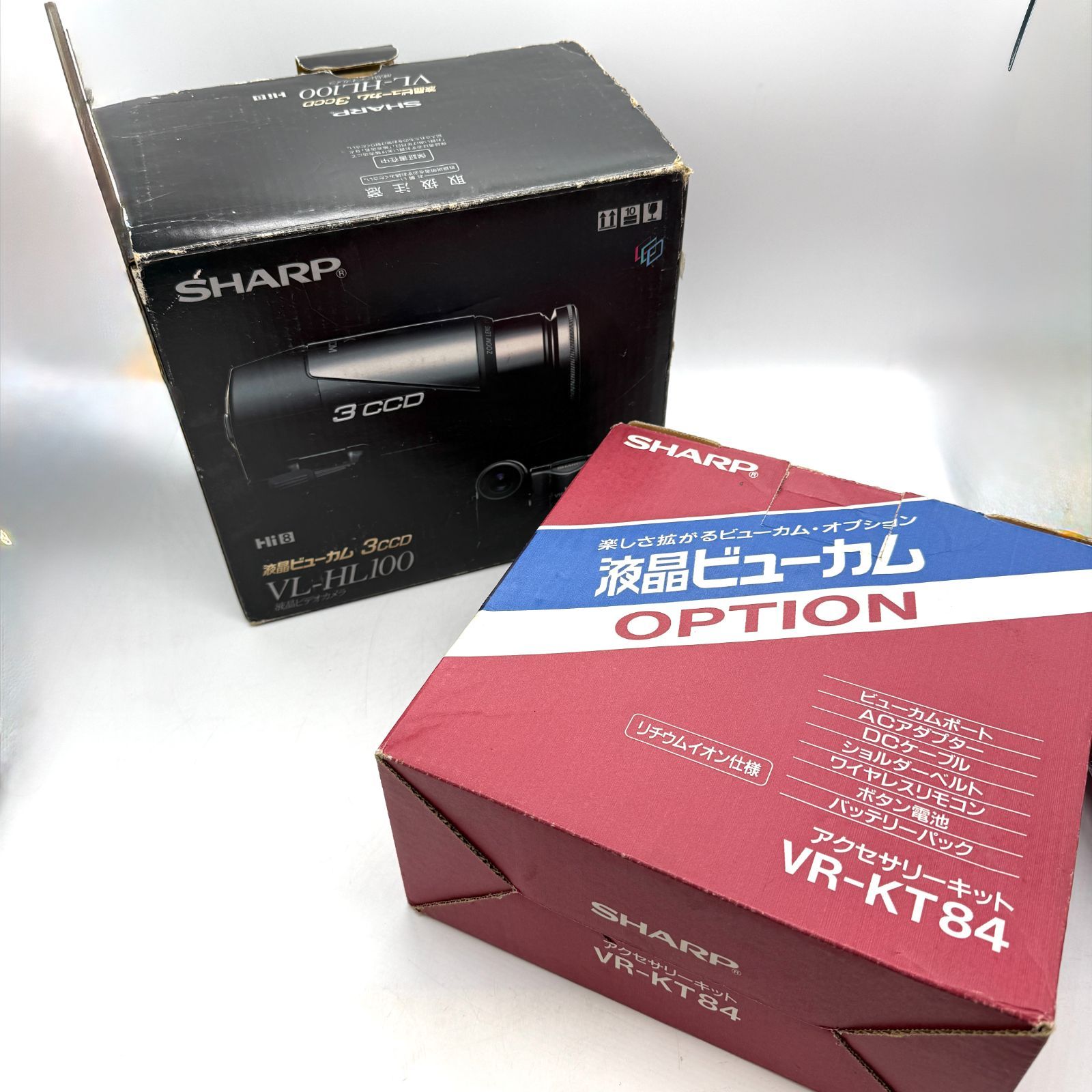 SHARP シャープ Hi8方式 8ミリビデオカメラ「VIEWCAM VL-HL100」オプションセット 昭和レトロ 通電確認済み