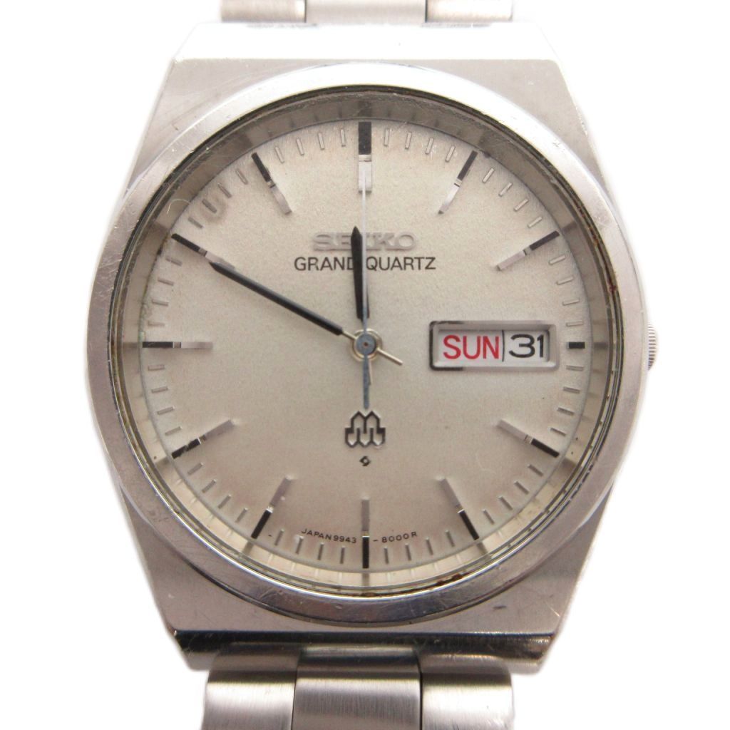 セイコー SEIKO グランドクオーツ GRAND QUARTZ 腕時計 ウォッチ アナログ ツインクォーツ デイデイト 9943-8000 シルバーカラー /MG