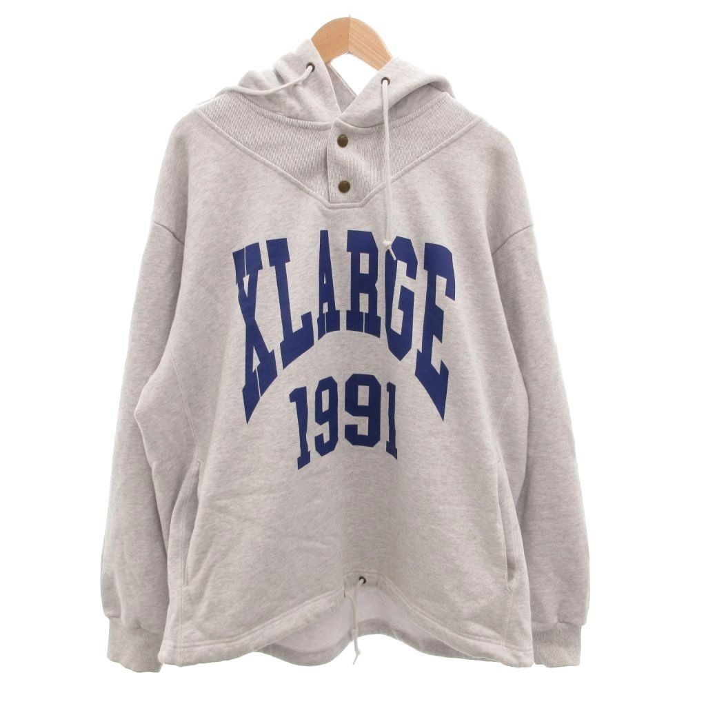 エクストララージ X-LARGE DEFORMATION HOODED SWEATSHIRT パーカー フーディ スウェット プルオーバー ロゴ 裏毛 長袖 XL グレー /FF