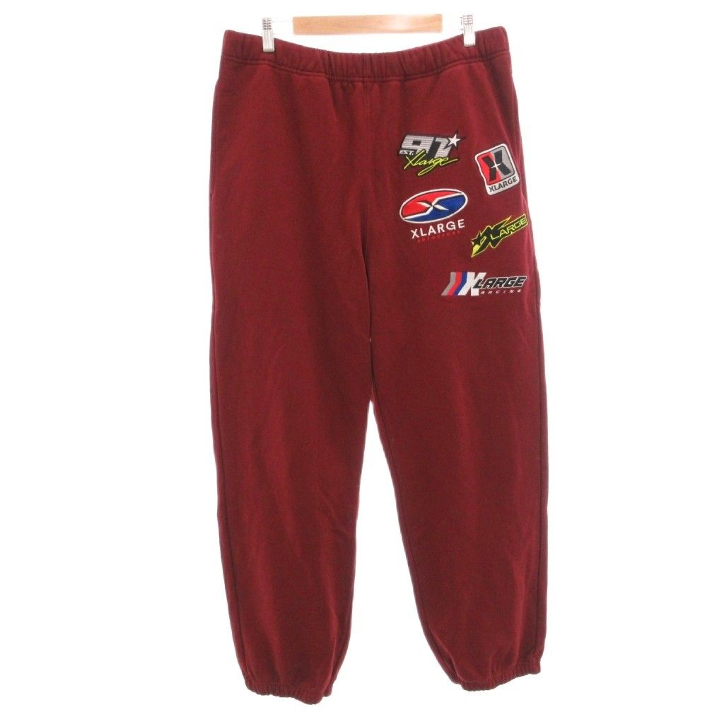 エクストララージ X-LARGE MULTI LOGO SWEAT PANTS パンツ スウェット ジョガー 裏毛 刺繍 XL ボルドー /FF