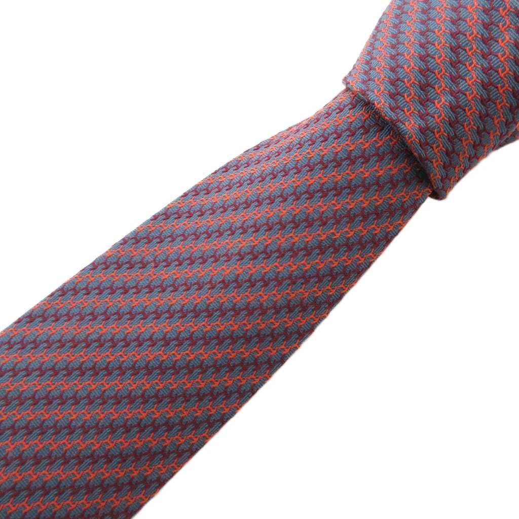 エルメス HERMES ネクタイ レギュラータイ 絹 シルク 総柄 グレー 659132T /FF