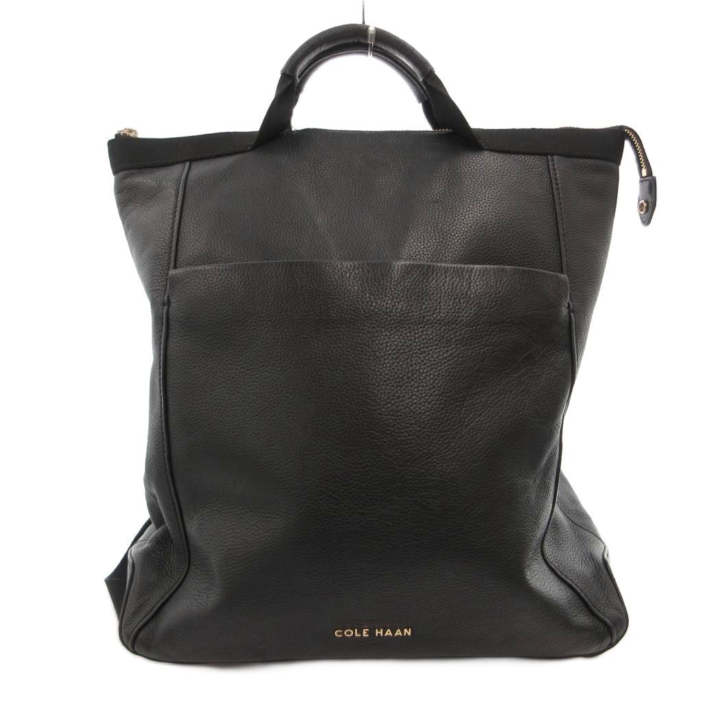 コールハーン COLE HAAN GRAND SERIES 2WAY リュックサック バックパック ハンドバッグ レザー ロゴ 黒 ブラック /FF