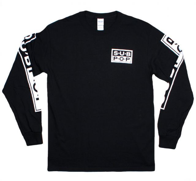 Sub Pop Records / Chest Logo Long Sleeved Tee (Black) - サブ ポップ レコーズ ロングスリーブ Tシャツ