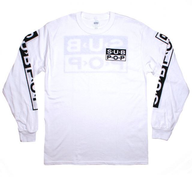 Sub Pop Records / Chest Logo Long Sleeved Tee (White) - サブ ポップ レコーズ ロングスリーブ Tシャツ