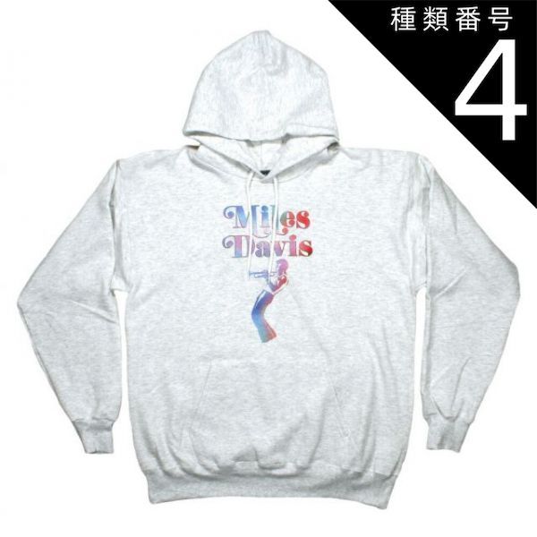 種類4：X-Large Miles Davis / Neon Pullover Hoodie (Heather White) - マイルス・デイヴィス フード パーカ